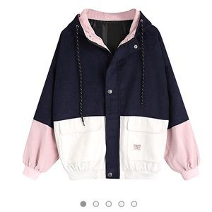 A vintage windbreaker, sliming parka jacket.